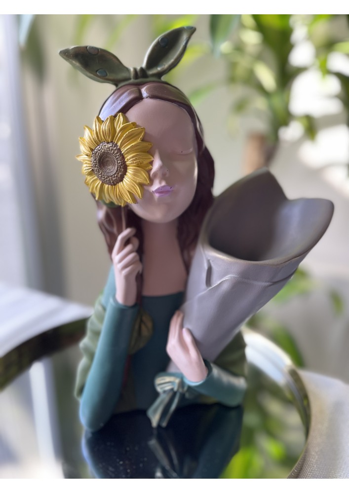 Ayçiçek Buketli kız vazo model 1