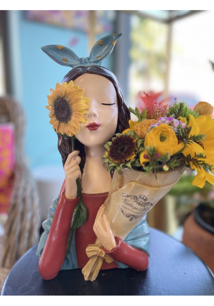 Ayçiçek Buketli kız vazo-model 3